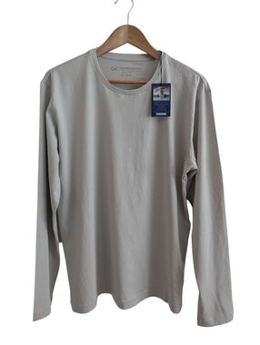 GEORG ROTH Luxe Pima Cotton Long Sleeve Tee Large Light Gray/Cement Color